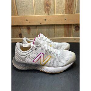 New Balance Womens 520 V7 Running Shoes White Pink Yellow Size 6.5